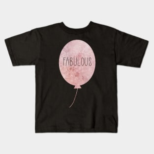 Fabulous Balloon pink text typography Kids T-Shirt